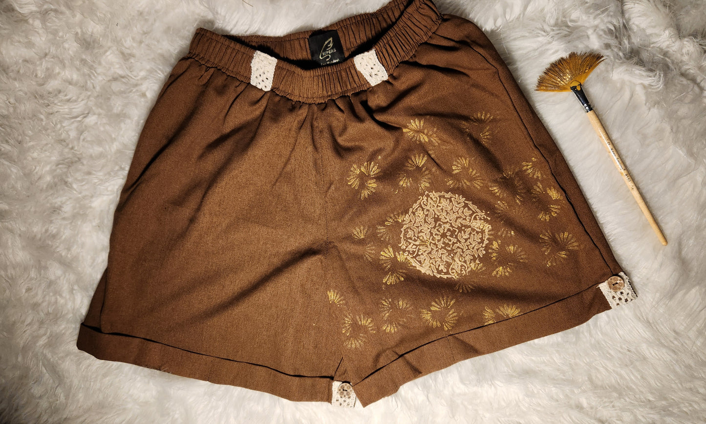 Brown Linen Painting Short