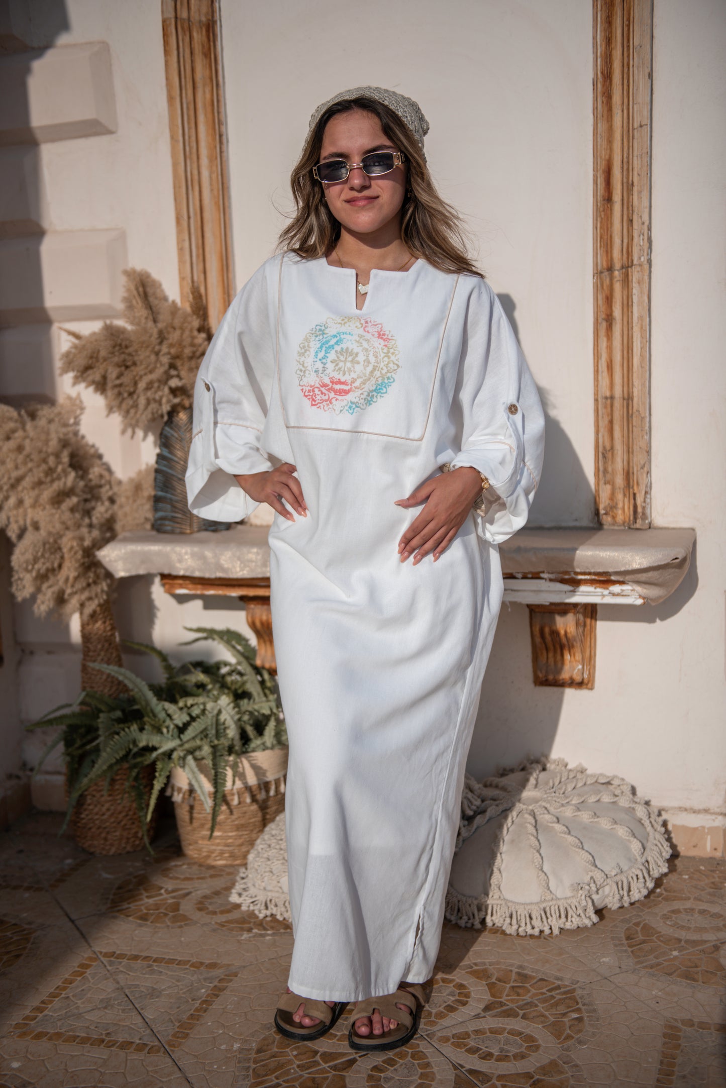 Painted Pure Linen Dress