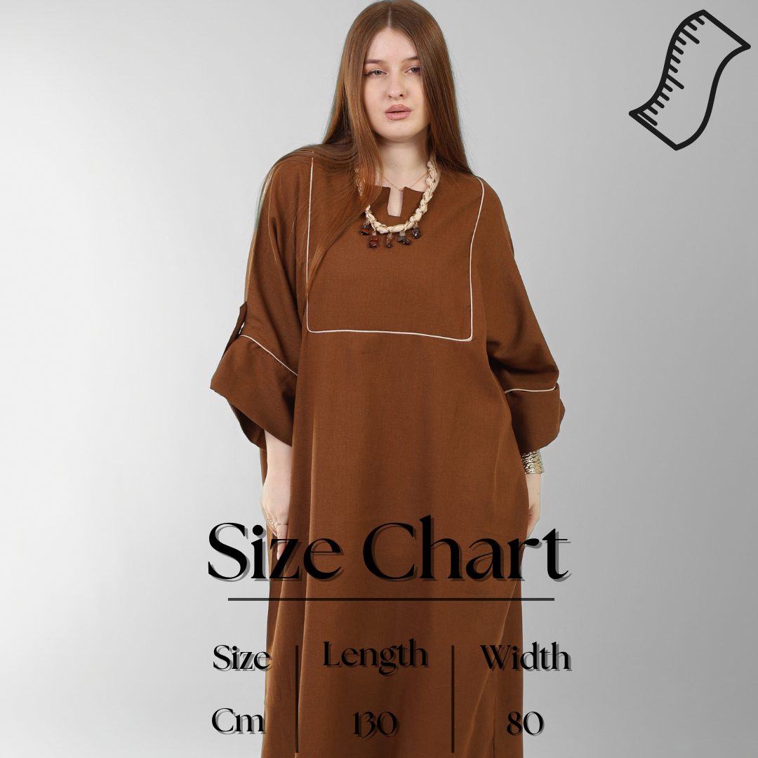 Brown Pure Linen Dress