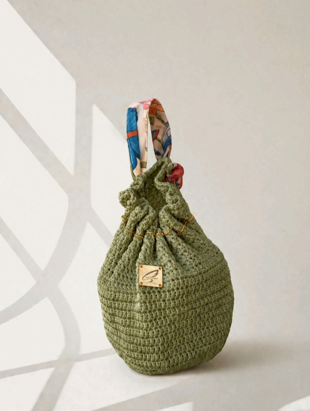 Olive Crochet Bucket Bag