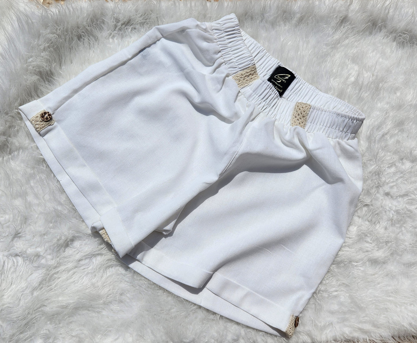 White Pure Linen Short