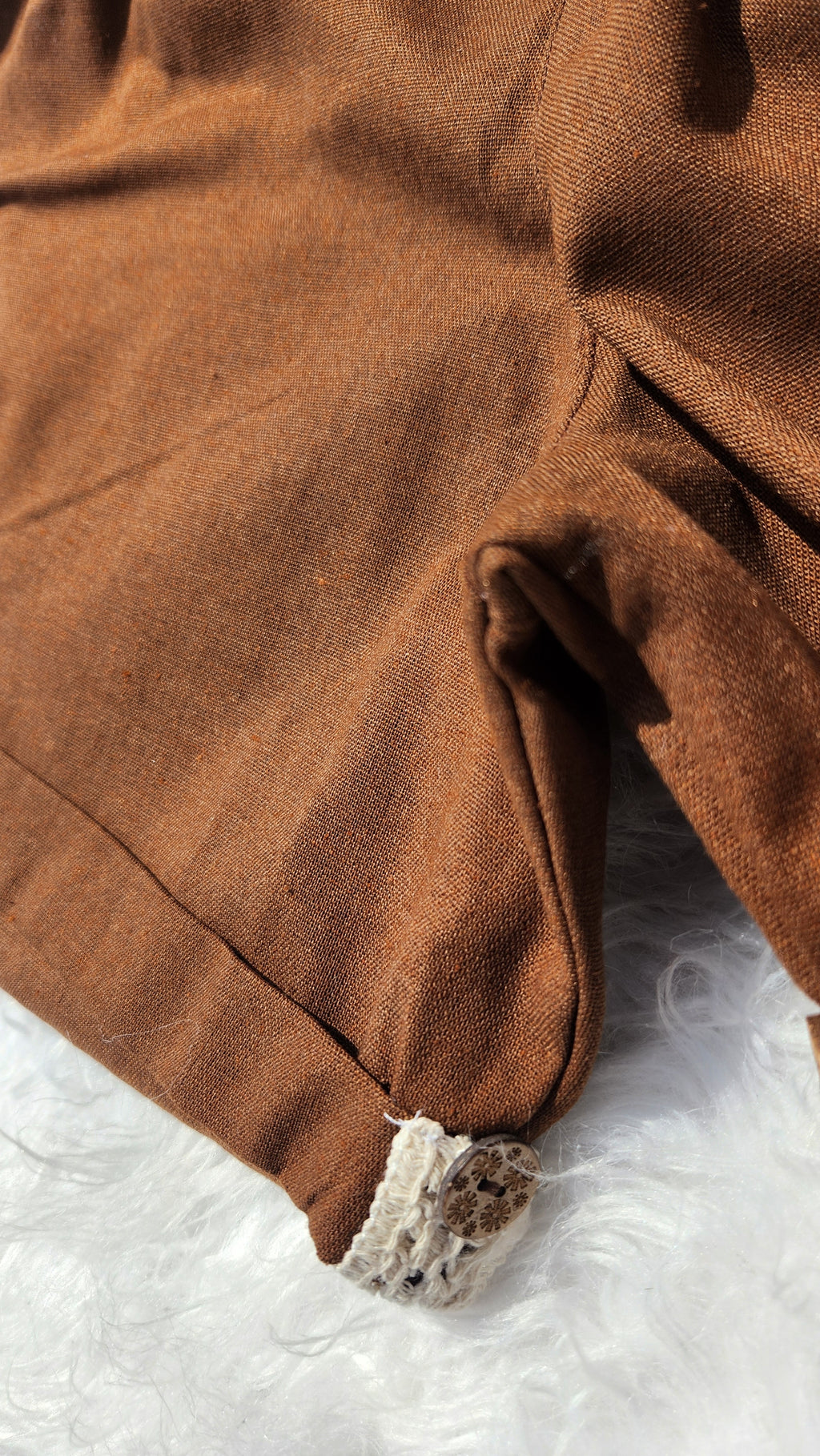 Brown Pure Linen Short