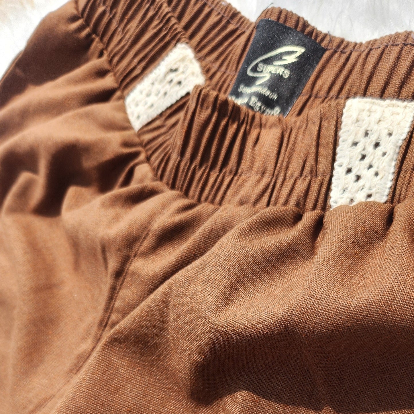 Brown Pure Linen Short