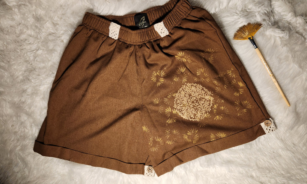 Brown Linen Painting Short