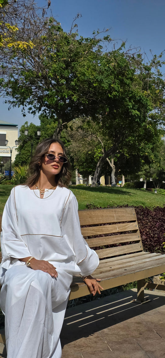 White Pure Linen Dress