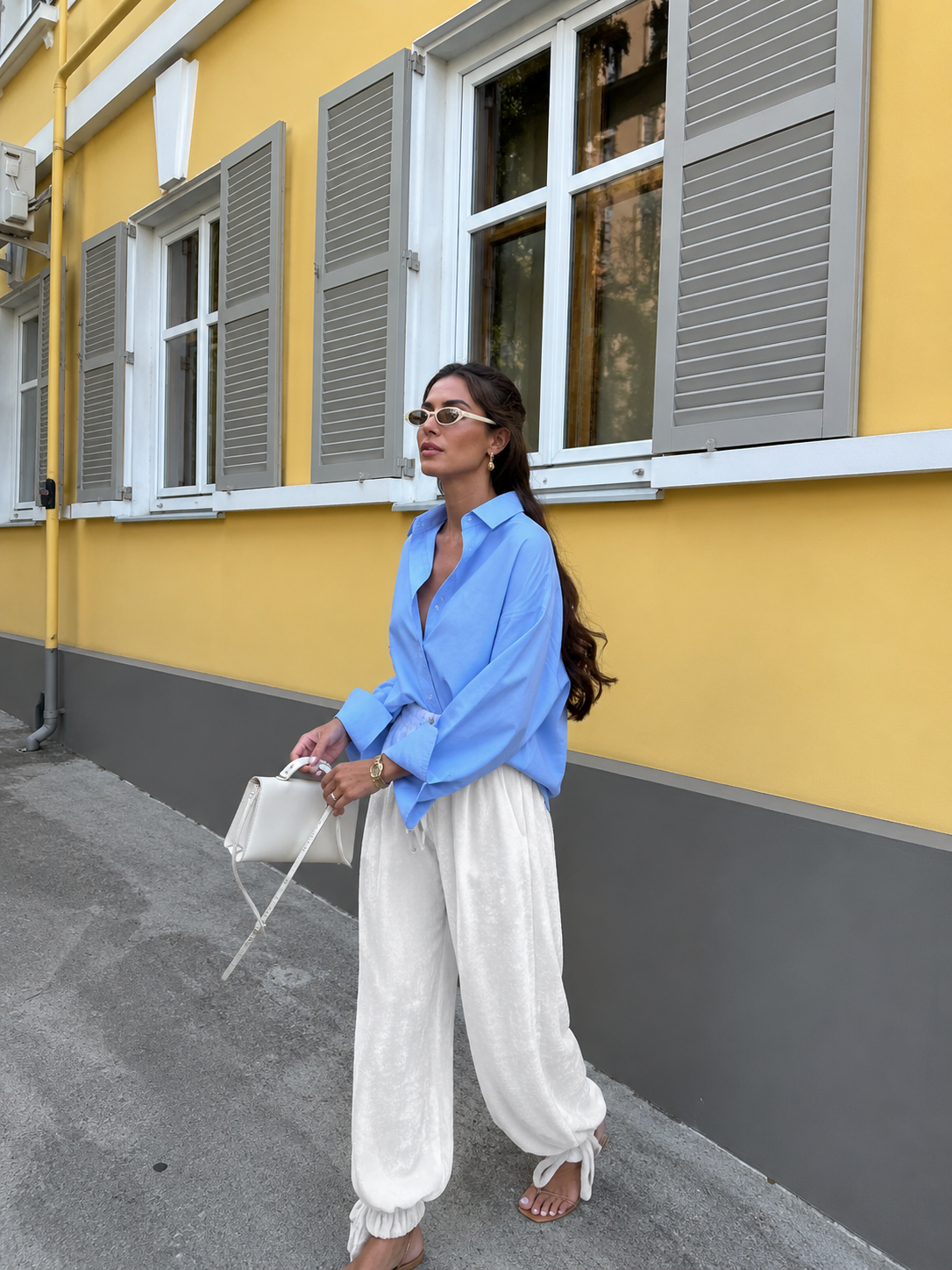 Tie-Hem Wide Leg Pants