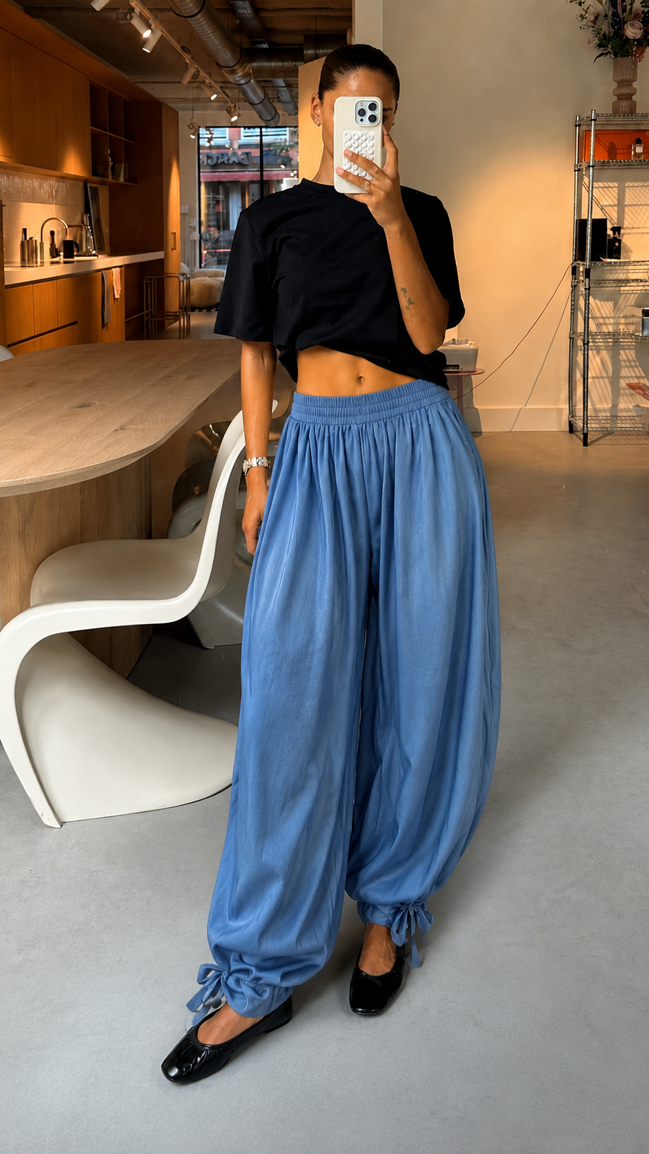 Blue Wide Leg Pants