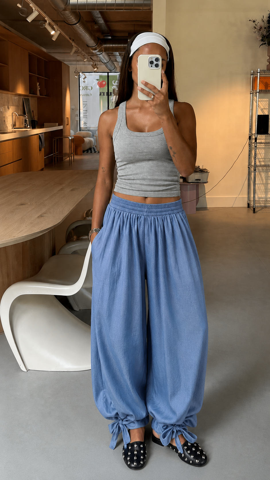 Blue Wide Leg Pants