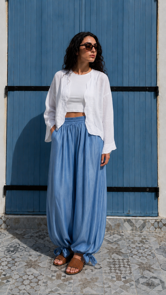 Blue Wide Leg Pants