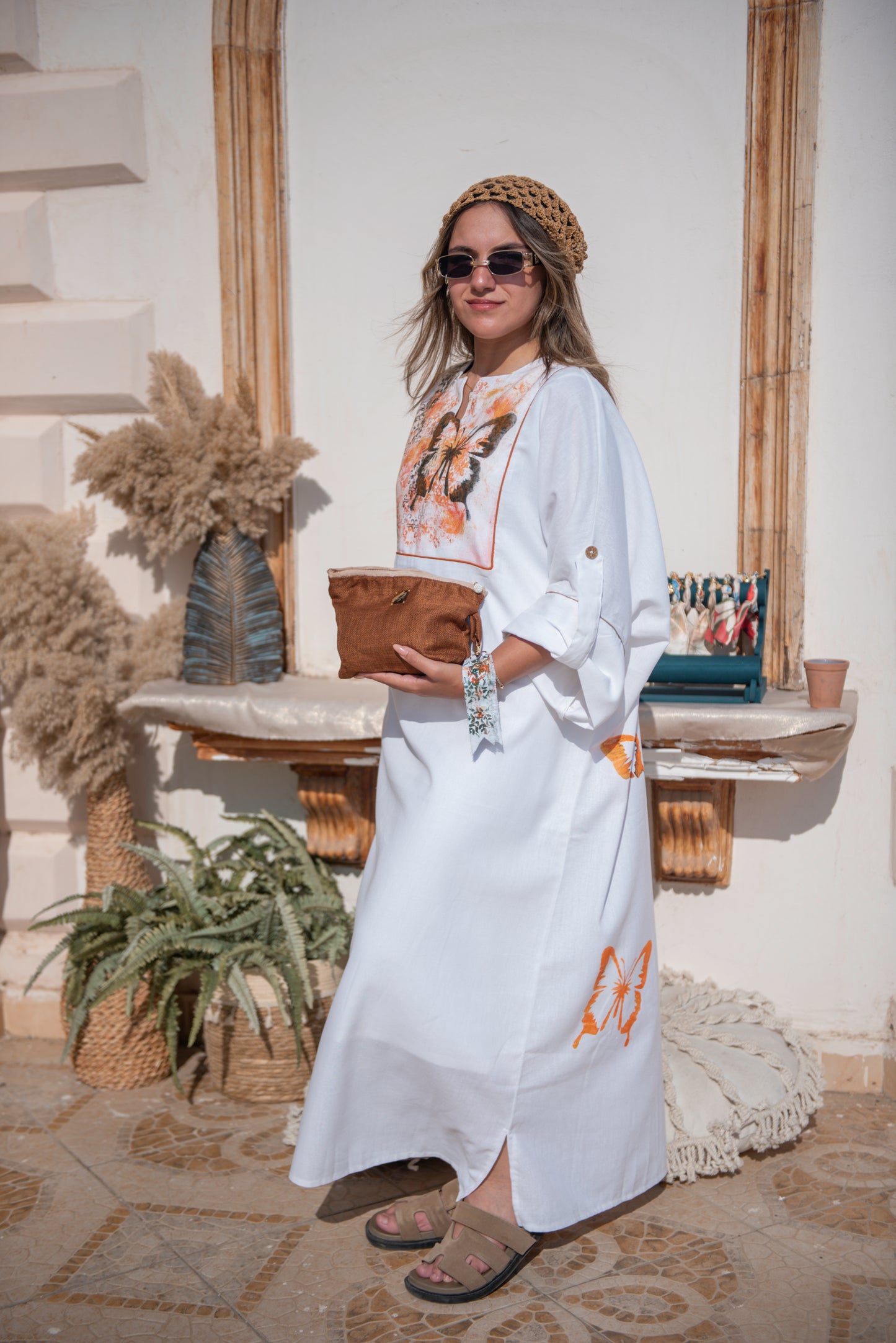 Butterfly Pure Linen Dress
