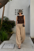 Tie-Hem Wide Leg Pants