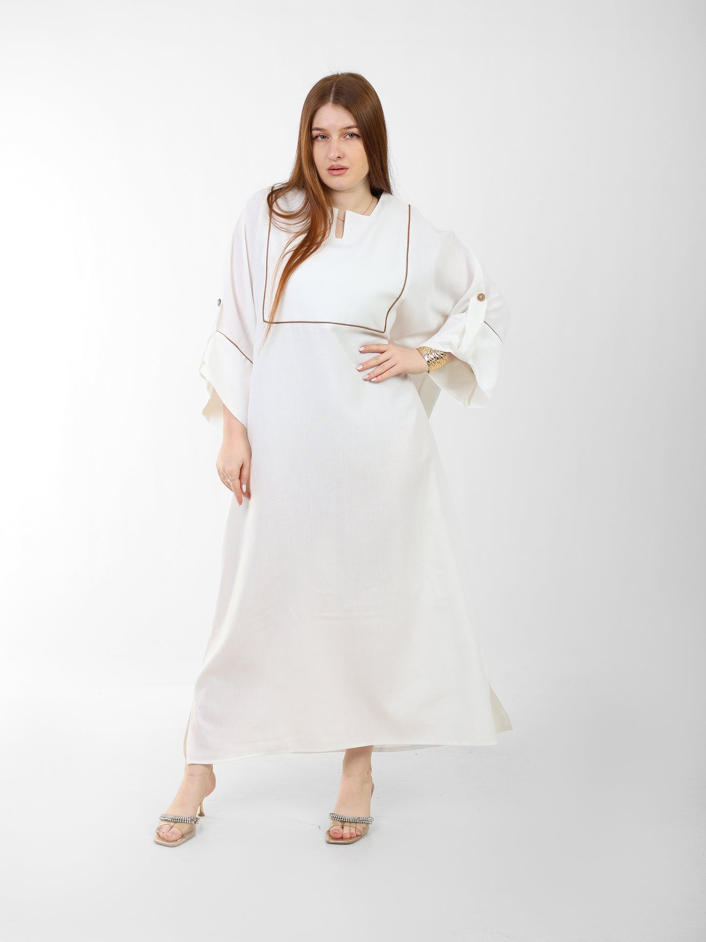 White Pure Linen Dress