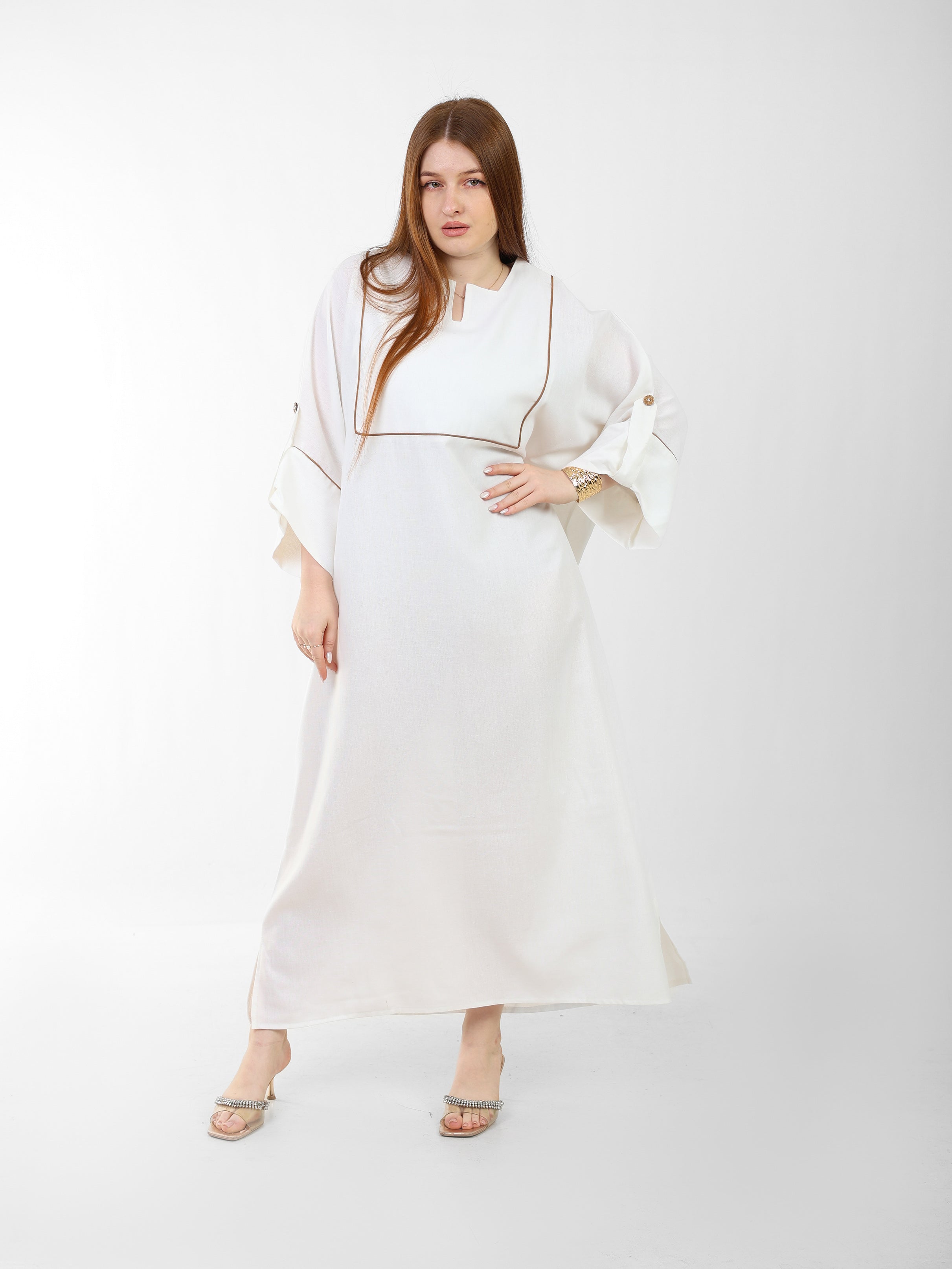 White Pure Linen Dress