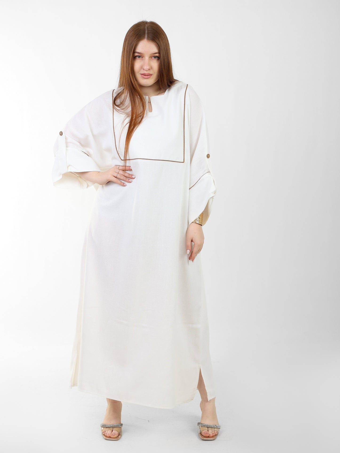 White Pure Linen Dress