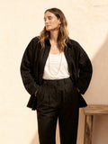 Black Pure Linen Pant