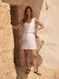 White Linen Painting Short