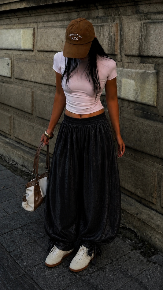 Tie-Hem Wide Leg Pants