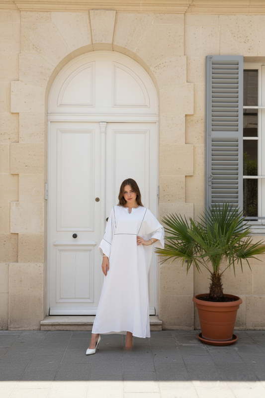 White Pure Linen Dress