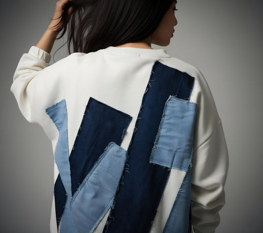 Denim Patchback Sweatshirt