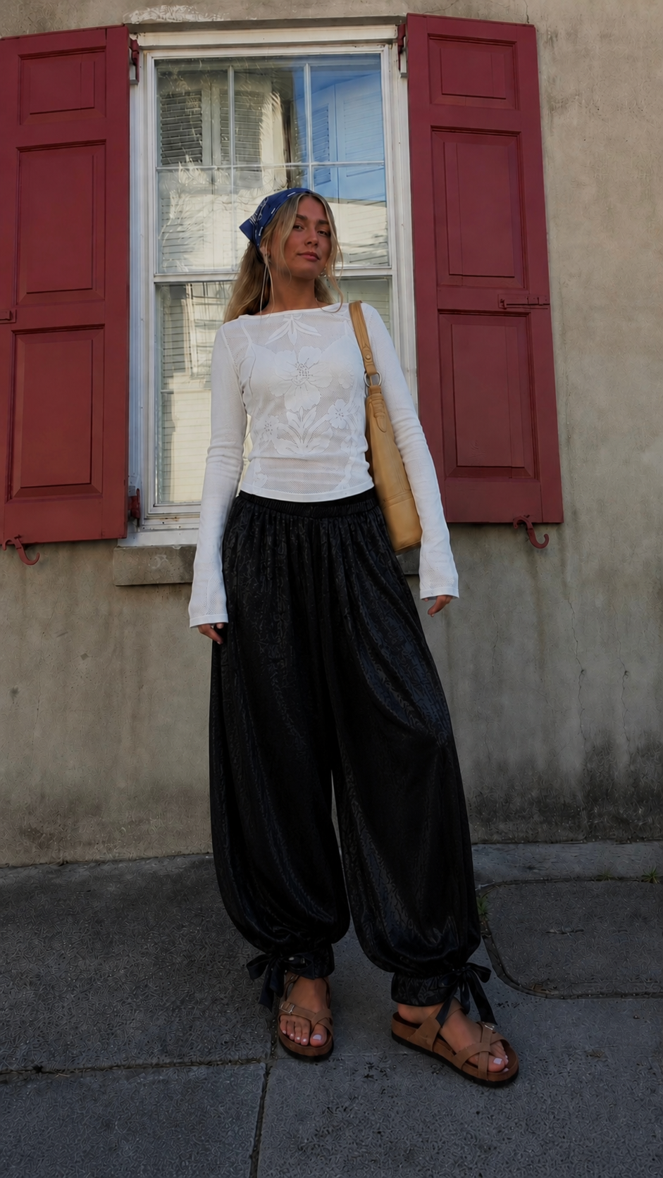 Tie-Hem Wide Leg Pants